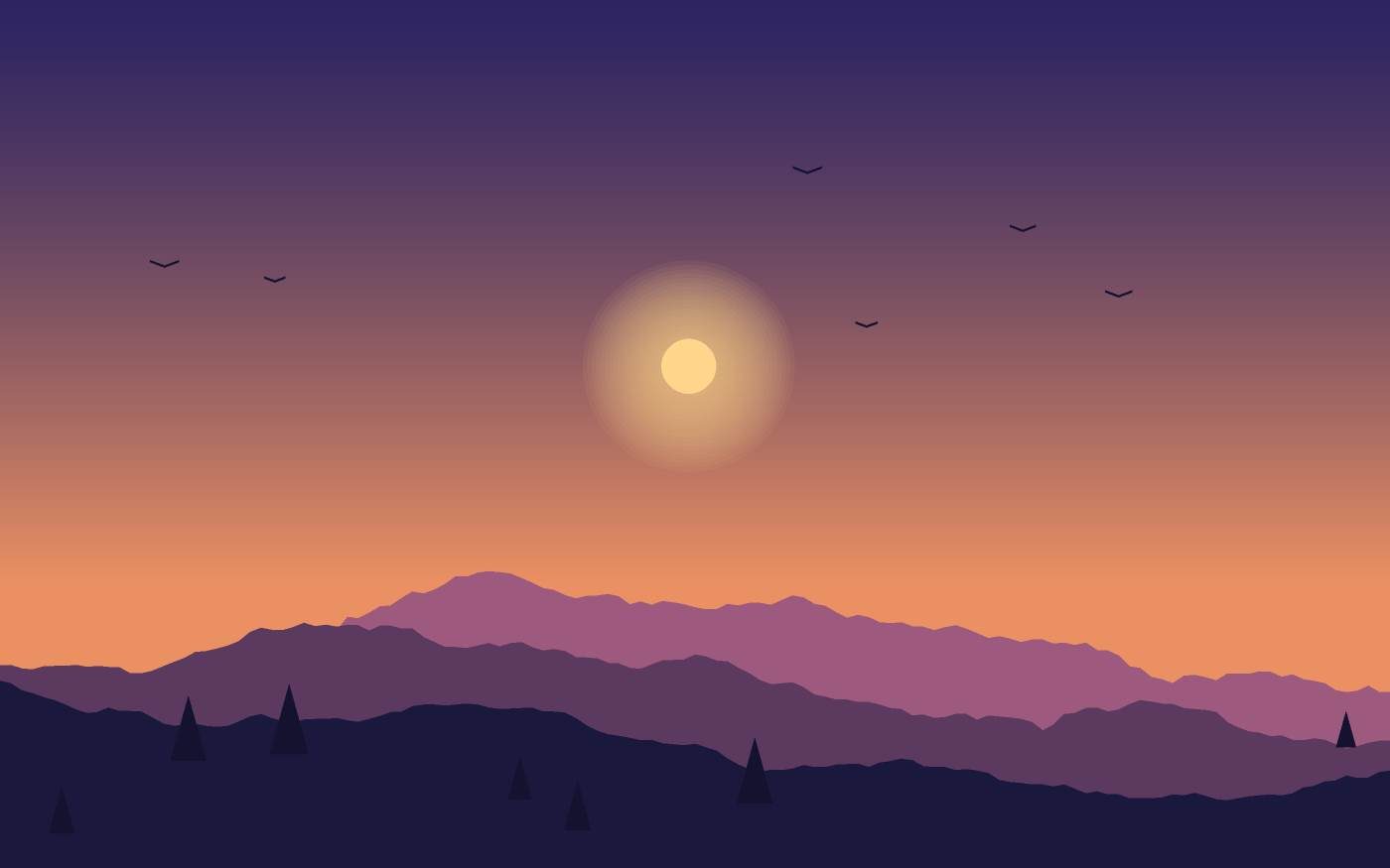 Illustrazione di un paesaggio