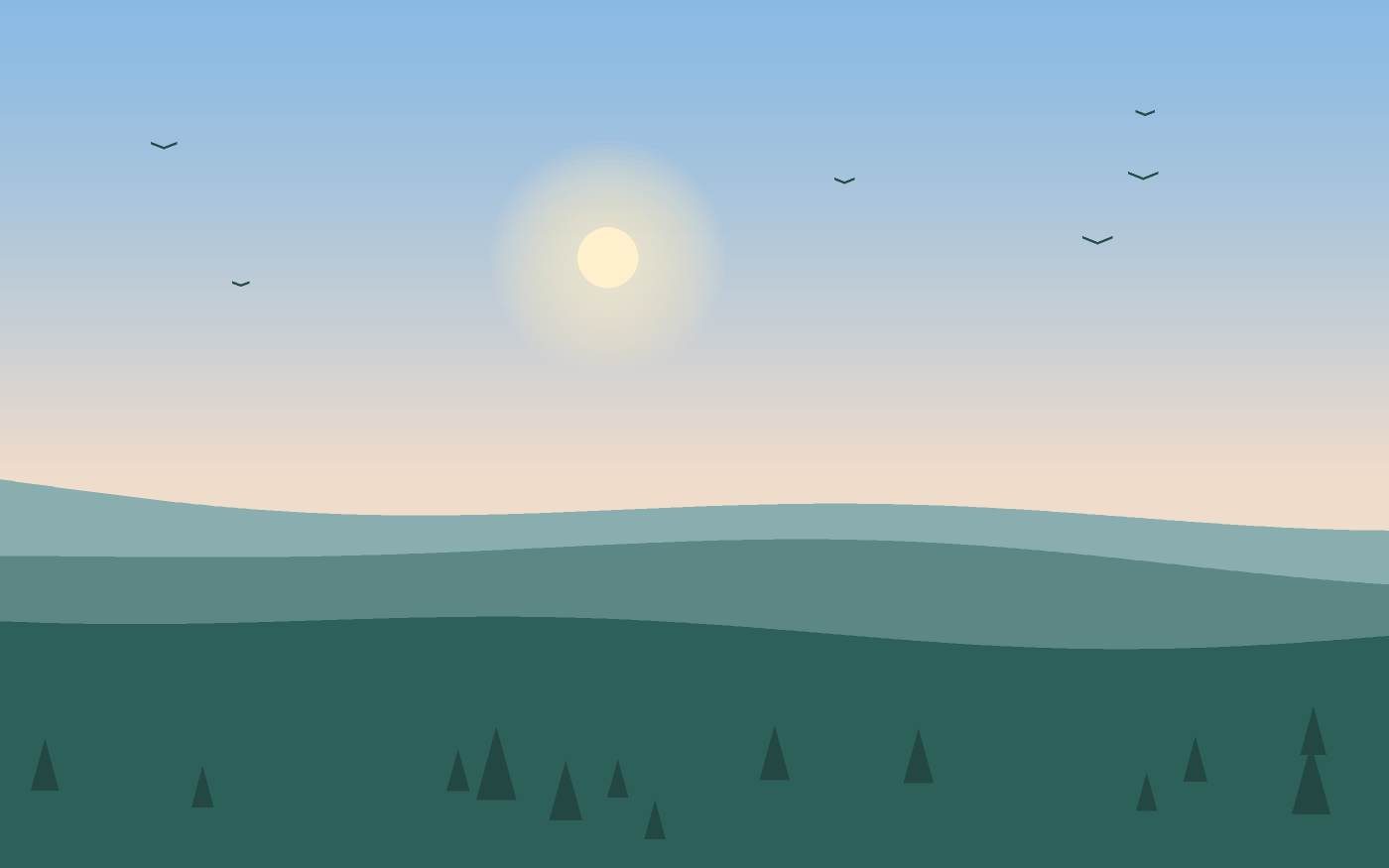 Ilustração de uma paisagem