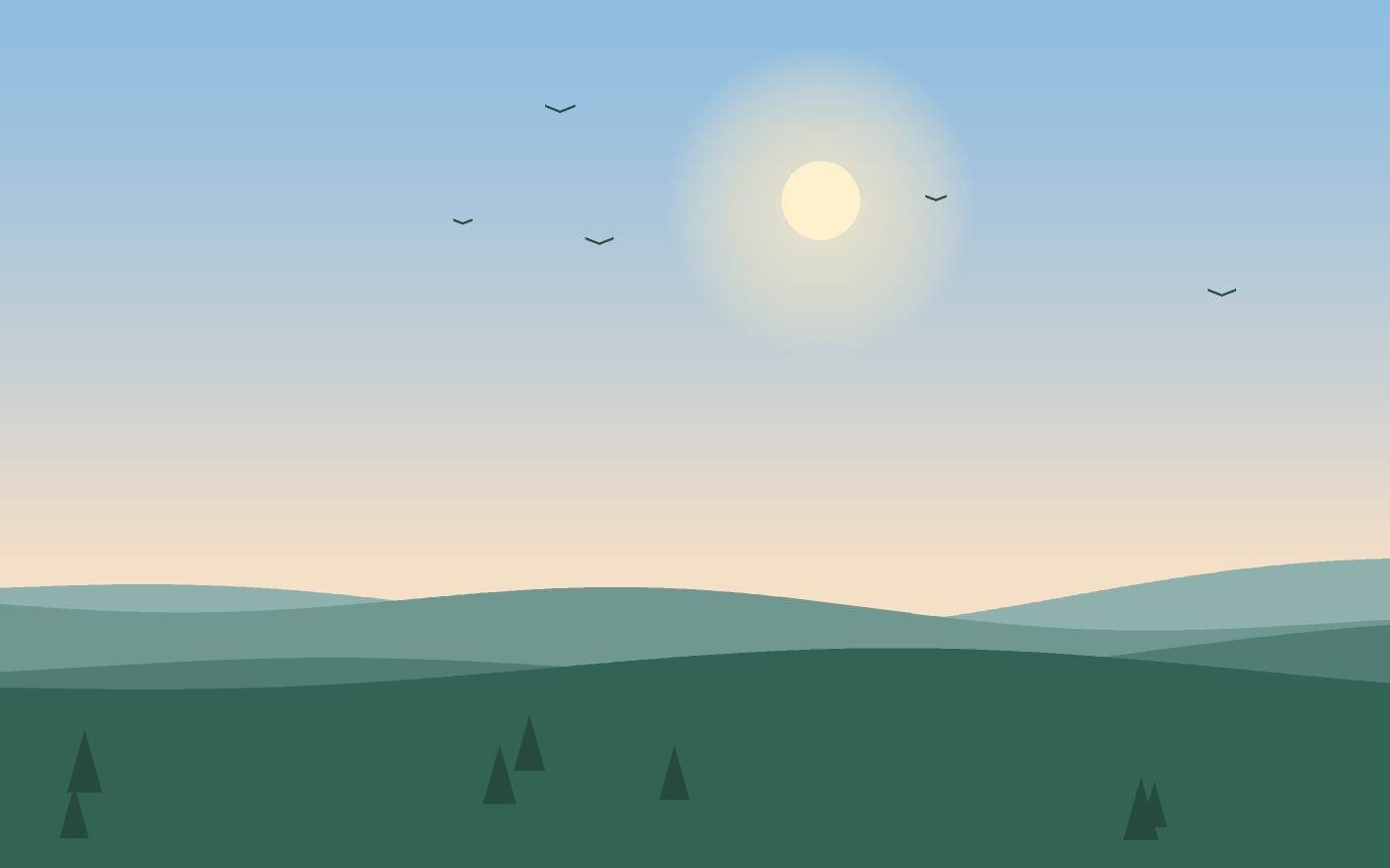 Ilustração de uma paisagem