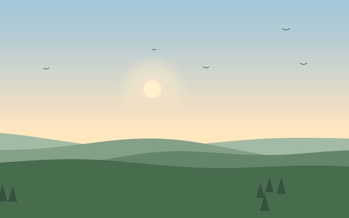 Ilustração de uma paisagem